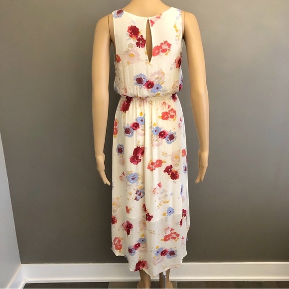 Lucky Brand Boho Cottagecore Pastel Floral Pattern Artsy High Low Maxi Dress. - Picture 2 of 15